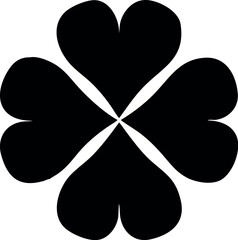 Naklejka premium St Patrick's Day. Lucky Four-leaf clover, Four leaf clover vector icon. 