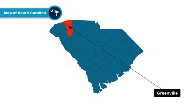 Greenville Map Video, South Carolina map, Political Map of South Carolina, South Carolina United States, with all states, national flag and borders, travel, education, geography, and global studies.
