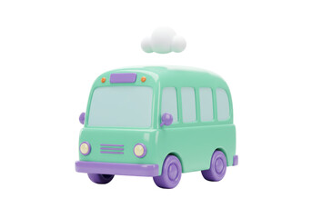 Isolated School Bus, Kids' Educational Toy, Transportation, Playful School Vehicle, Icon Style
