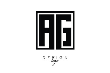 AG Double Letter Monogram Logo &ndash; Bold Square Typography Initials for Modern Branding, Identity & Professional Design
