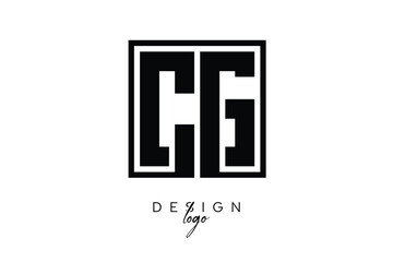 CG Double Letter Monogram Logo – Bold Square Typography Initials for Modern Branding, Identity & Professional Design
