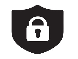 Internet security silhouette icon vector illustration solid black online safety and privacy