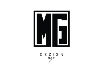 MG Double Letter Monogram Logo – Bold Square Typography Initials for Modern Branding, Identity & Professional Design