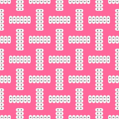 Seamless pattern of teeth with braces on a soft pink background. Perfect for orthodontics, dental care, medical designs, and modern healthcare visuals.