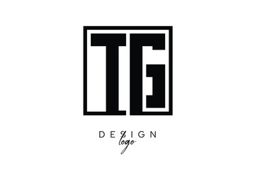 TG Double Letter Monogram Logo – Bold Square Typography Initials for Modern Branding, Identity & Professional Design
