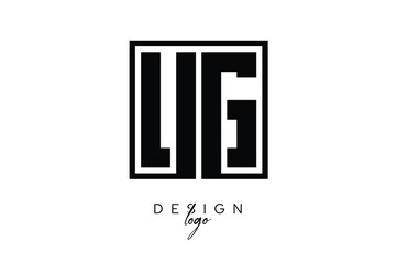 UG Double Letter Monogram Logo – Bold Square Typography Initials for Modern Branding, Identity & Professional Design