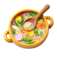 Colorful Vegetable Soup in Bowl.