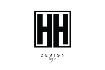 HH Double Letter Monogram Logo – Bold Square Typography Initials for Modern Branding, Identity & Professional Design