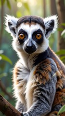 Obraz premium Close-up lemur portrait