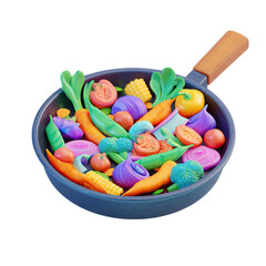 Colorful Veggie Frying Pan.