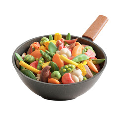 Colorful Veggie StirFry in Pan.