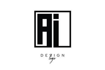 AI Double Letter Monogram Logo – Bold Square Typography Initials for Modern Branding, Identity & Professional Design