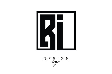 BI Double Letter Monogram Logo – Bold Square Typography Initials for Modern Branding, Identity & Professional Design