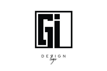 GI Double Letter Monogram Logo – Bold Square Typography Initials for Modern Branding, Identity & Professional Design