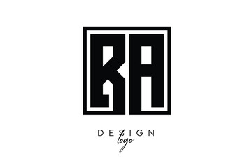 BA Double Letter Monogram Logo – Bold Square Typography Initials for Modern Branding, Identity & Professional Design