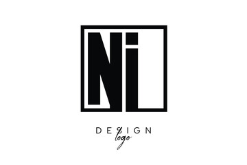 NI Double Letter Monogram Logo – Bold Square Typography Initials for Modern Branding, Identity & Professional Design