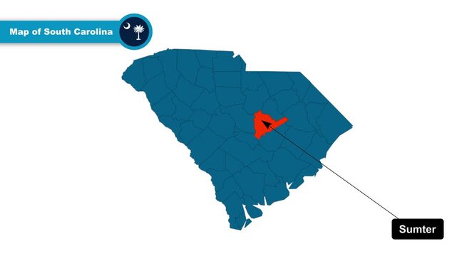 Sumter Map Video, South Carolina map, Political Map of South Carolina, South Carolina United States, with all states, national flag and borders, travel, education, geography, and global studies.