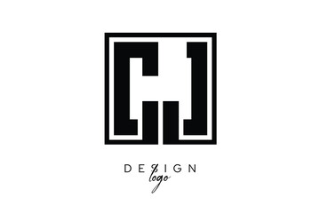CJ Double Letter Monogram Logo – Bold Square Typography Initials for Modern Branding, Identity & Professional Design