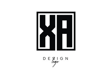 XA Double Letter Monogram Logo – Bold Square Typography Initials for Modern Branding, Identity & Professional Design