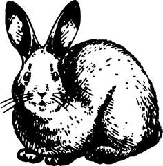 Vintage Rabbit Illustration Hand Drawn Bunny Sketch