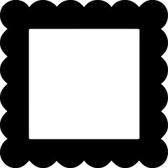 Scalloped Square Frame Decorative Border Vector. 