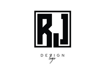 RJ Double Letter Monogram Logo – Bold Square Typography Initials for Modern Branding, Identity & Professional Design