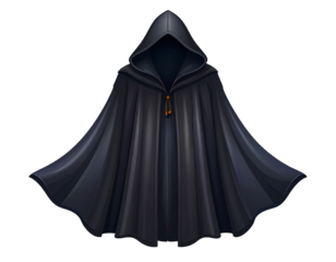 Dark hooded cloak, digitally rendered