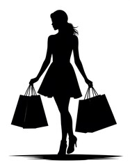 Woman shopping silhouette