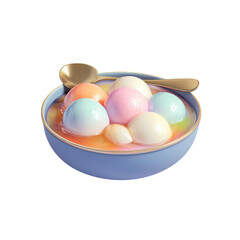 Colorful Tangyuan Dessert Bowl.