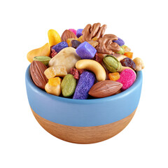 Colorful Trail Mix in Bowl.