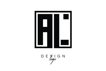 AL Double Letter Monogram Logo – Bold Square Typography Initials for Modern Branding, Identity & Professional Design