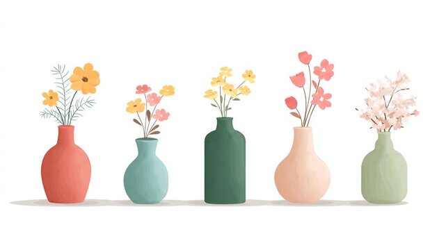 Floral arrangements in vases