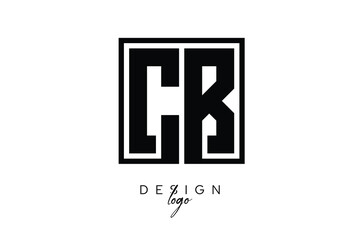 Obraz premium CB Double Letter Monogram Logo – Bold Square Typography Initials for Modern Branding, Identity & Professional Design
