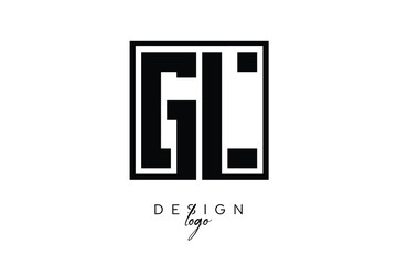 GL Double Letter Monogram Logo – Bold Square Typography Initials for Modern Branding, Identity & Professional Design