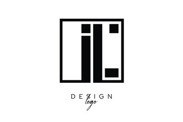 IL Double Letter Monogram Logo – Bold Square Typography Initials for Modern Branding, Identity & Professional Design