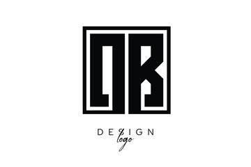 OB Double Letter Monogram Logo – Bold Square Typography Initials for Modern Branding, Identity & Professional Design