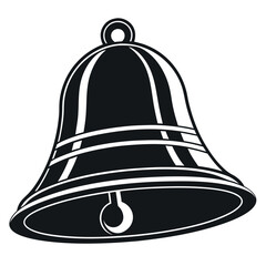 Black Colour bell Vector Illustration, Solid White Background (2).eps