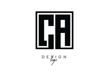CA Double Letter Monogram Logo – Bold Square Typography Initials for Modern Branding, Identity & Professional Design
