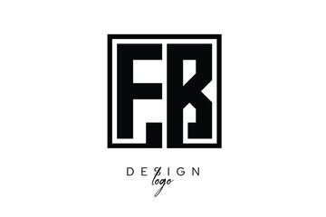 FB Double Letter Monogram Logo – Bold Square Typography Initials for Modern Branding, Identity & Professional Design