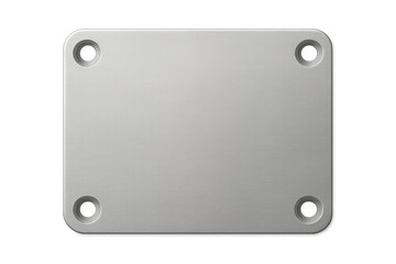Fototapeta premium Brushed metal plate with holes on transparent background