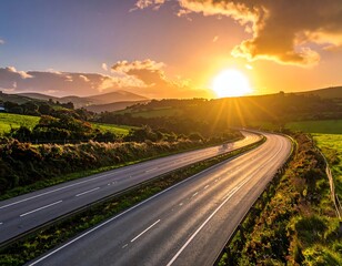 Scenic highway at sunset (2)