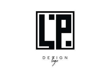 LP Double Letter Monogram Logo – Bold Square Typography Initials for Modern Branding, Identity & Professional Design