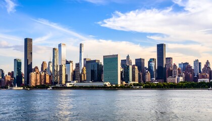 Naklejka premium City skyline panorama at sunset