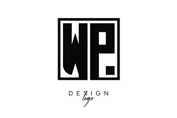 WP Double Letter Monogram Logo – Bold Square Typography Initials for Modern Branding, Identity & Professional Design