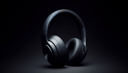 headphones isolated on black background