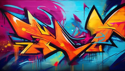 abstract colorful graffiti wall background graffiti background for design generative ai