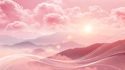 Soft pastel pink abstract background with cloud blur and gentle curves for wellness app design
