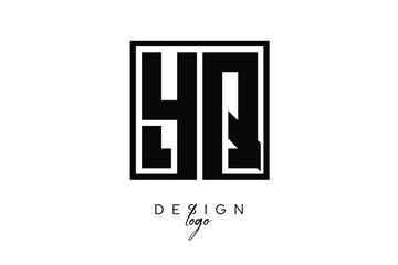 YQ Double Letter Monogram Logo – Bold Square Typography Initials for Modern Branding, Identity & Professional Design