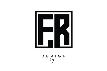 FR Double Letter Monogram Logo – Bold Square Typography Initials for Modern Branding, Identity & Professional Design