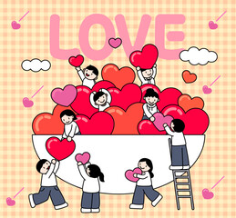 여러사람들이 따뜻한 마음을 나누고 있는 이미지